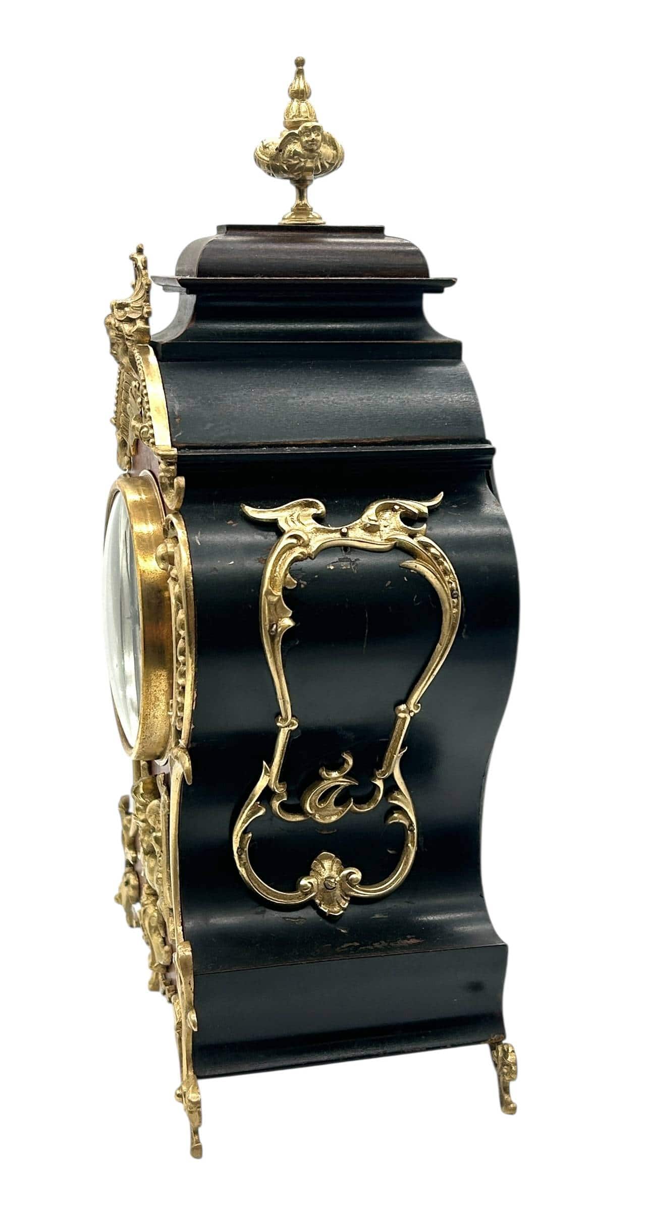 Incredible German Lenzkirch Mantel Clock, Ormolu Mounts Silver Dial