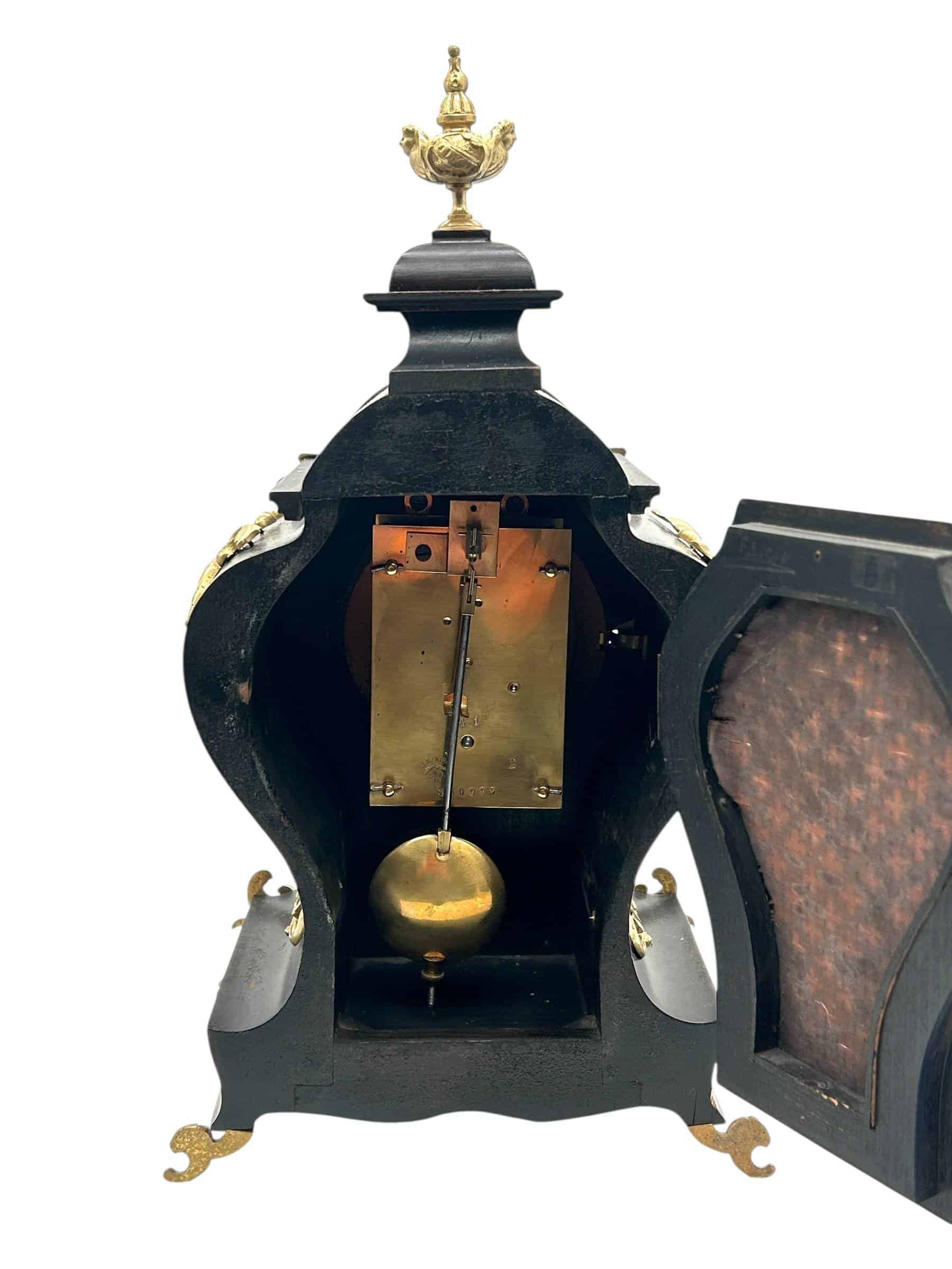 Incredible German Lenzkirch Mantel Clock, Ormolu Mounts Silver Dial
