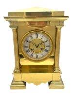 Rare solid ormolu French mantel clock – Architectural striking mantle clock c1850