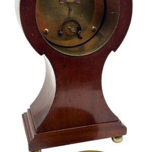 Art Nouveau Tulip Inlaid Mantel Clock – Mahogany French Timepiece with Inlay