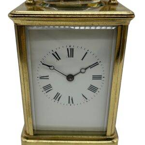 Gong Striking Carriage Clock, Large Model with Enamelled dial – French 8-Day Striking signed J Martin & Co131 Regent Street London.