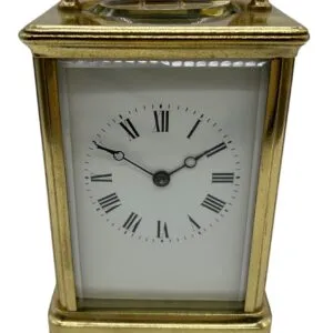 Gong Striking Carriage Clock, Large Model with Enamelled dial – French 8-Day Striking signed J Martin & Co131 Regent Street London.