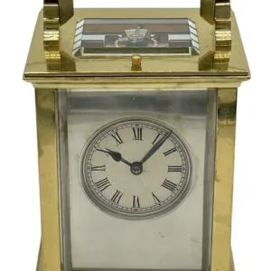 Victorian Mantel Clock Silver Masked Dial – French 8-Day Carriage Clock with Repeat Feature