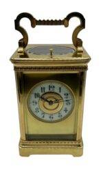 Victorian Mantel Clock Masked Dial – French 8-Day Carriage Clock with Repeat Feature
