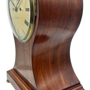 Superb Mahogany English Balloon Bracket Clock – Double Fusee Mantel Clock by C Mitchell of London
