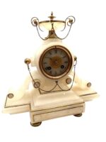 8 day French Alabaster mantel clock