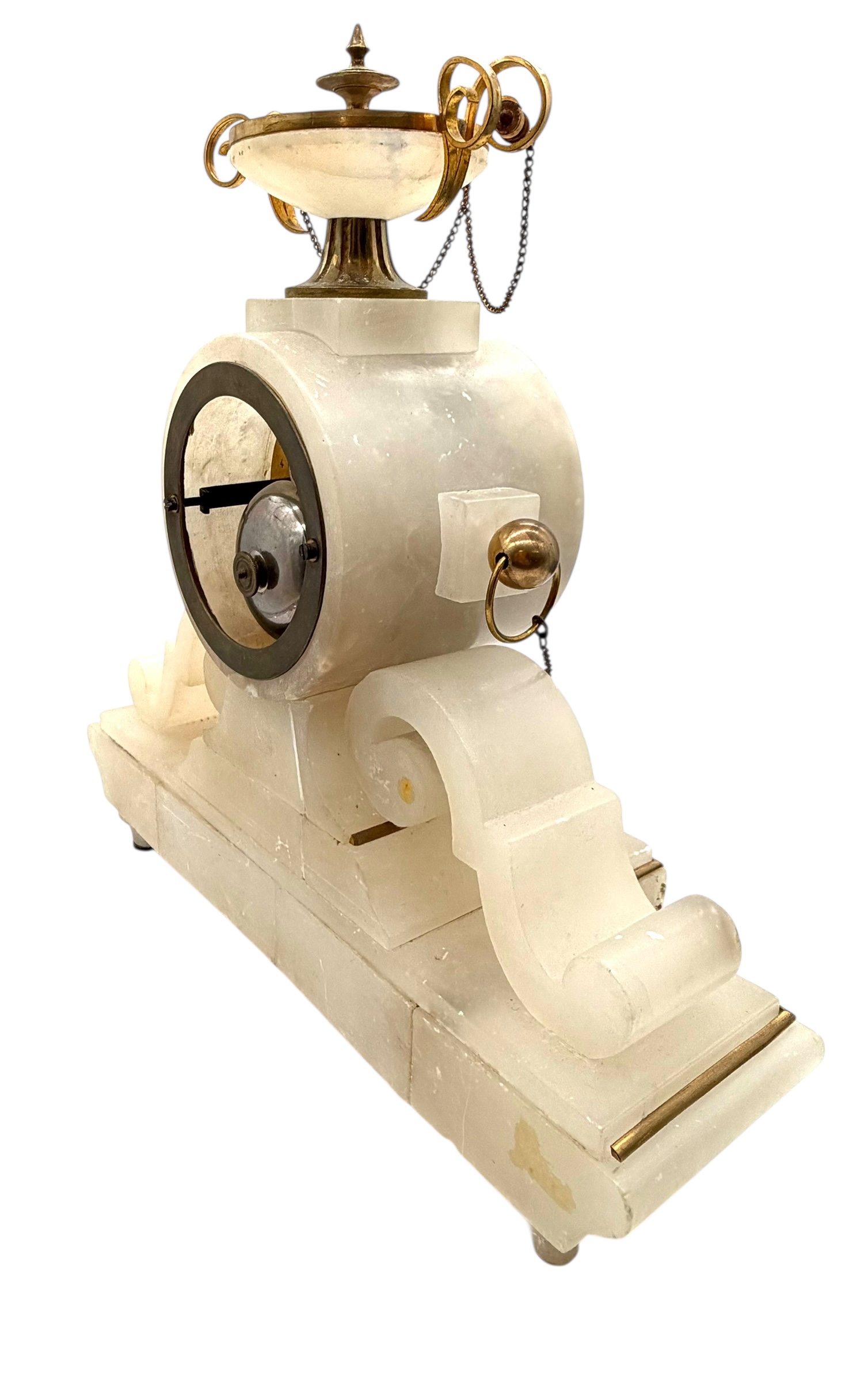 8 day French Alabaster mantel clock