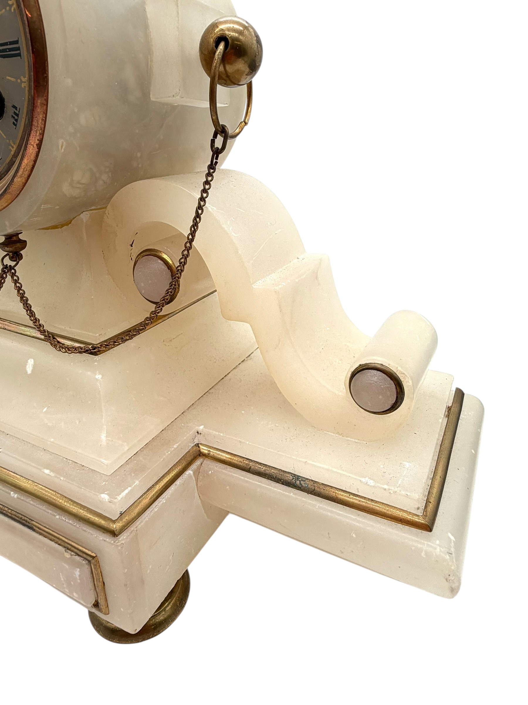 8 day French Alabaster mantel clock