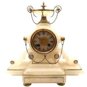 8 day French Alabaster mantel clock