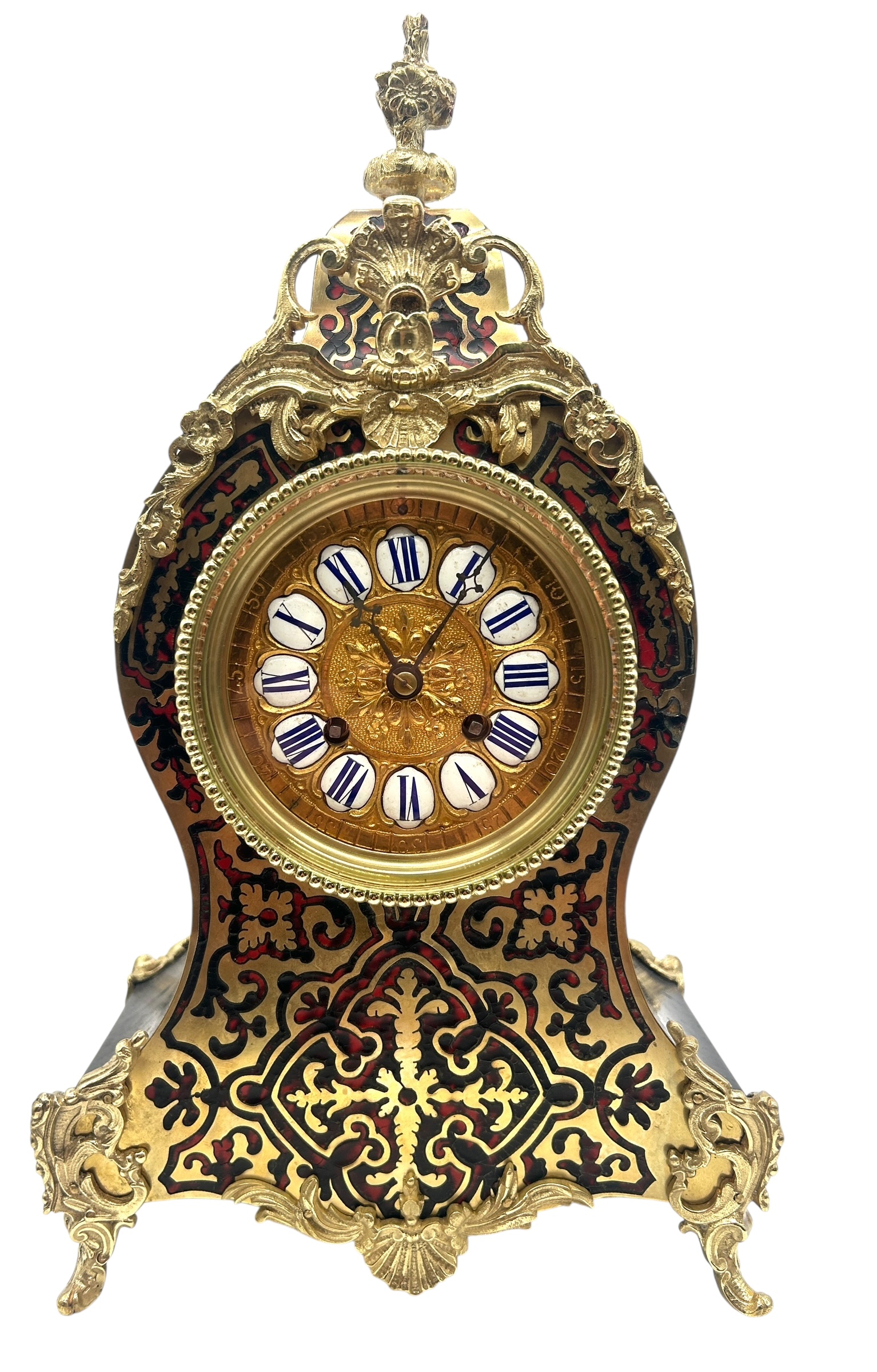Quality Boulle Inlaid Mantel Clock