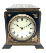 Quality Chinoiserie Mantel Clock – Black & Gold chinoiserie Clock- 8-Day Mantle Clock – Circa 1900