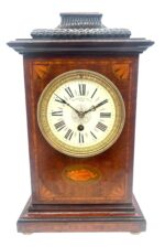 French Inlaid Mahogany Mantel Clock