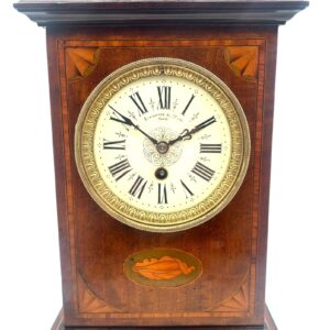 French Inlaid Mahogany Mantel Clock