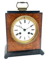 Quality Burr Walnut and Ebony Mantel Clock – Satinwood & MOP inlay - 8-Day Mantle Clock – Circa 1900
