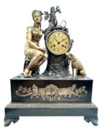 French Empire Bronze Clock