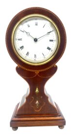 Quality Solid Mahogany Mantel Clock – Satinwood & MOP inlay - 8-Day Mantle Clock – Circa 1900