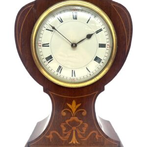 Quality Solid Mahogany Mantel Clock – Satinwood inlay - 8-Day Mantle Clock – Circa 1900