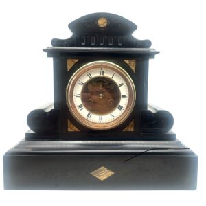 French 8 Day Slate Mantel Clock