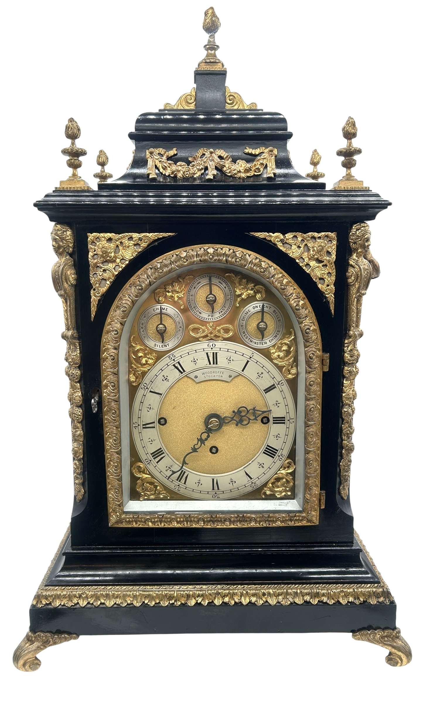 triple fusee bracket clock