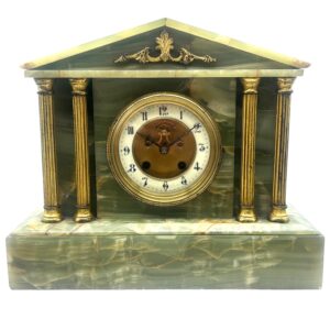Green Onyx Architectural Mantel Clock