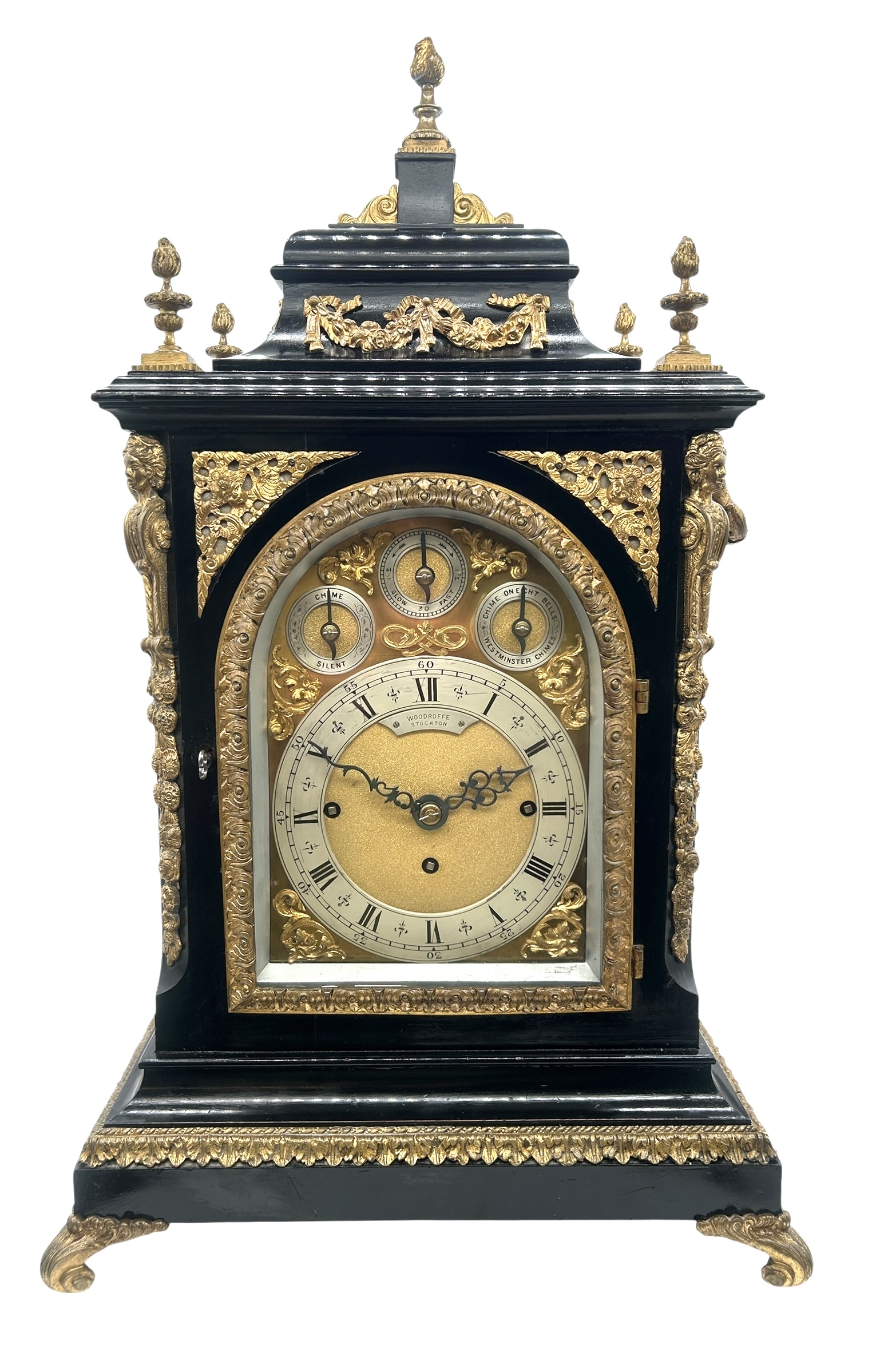 triple fusee bracket clock
