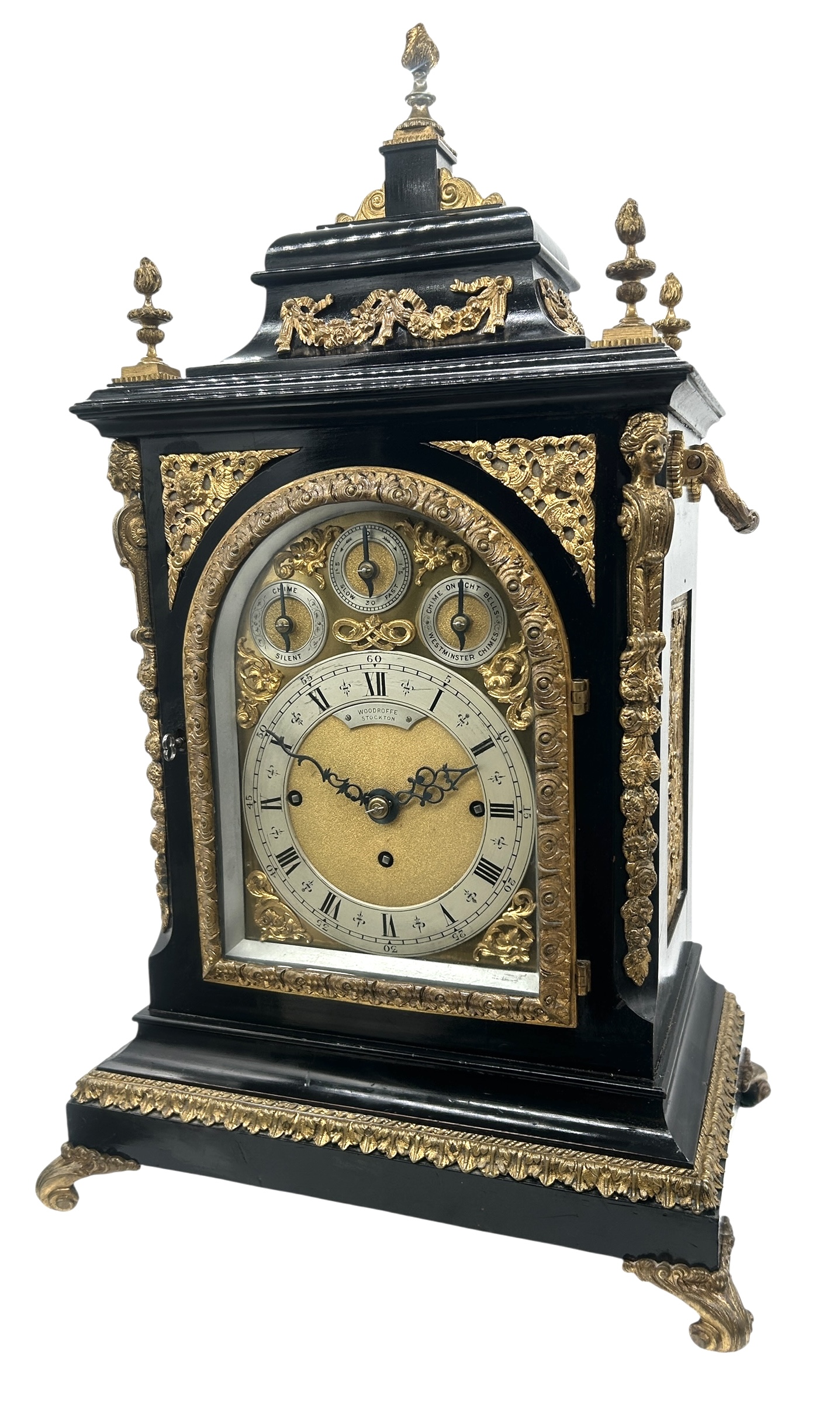 triple fusee bracket clock