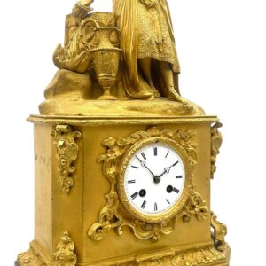 Fine solid bronze ormolu mantel clock