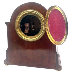 Impressive Solid Mahogany Arch Top Mantel Clock