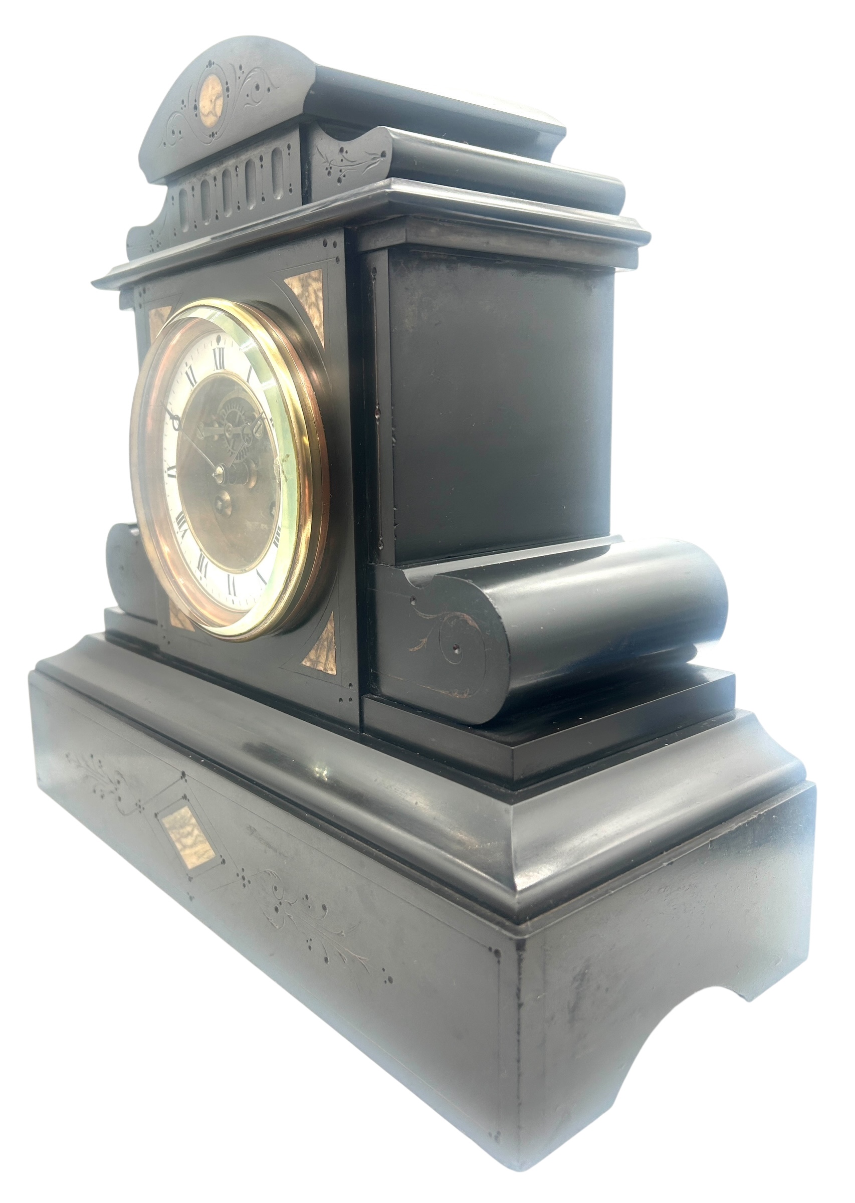 French 8 Day Slate Mantel Clock