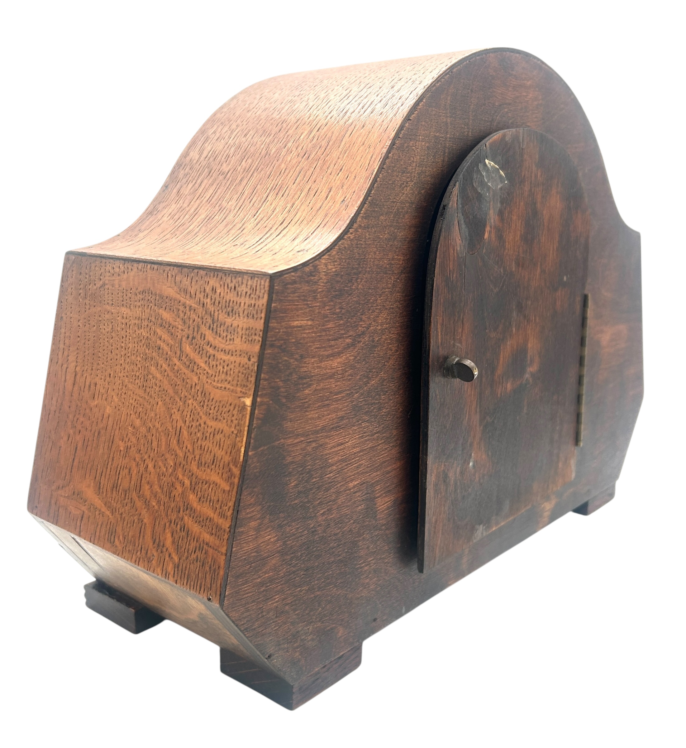 English Light Oak Art Deco Mantle Clock