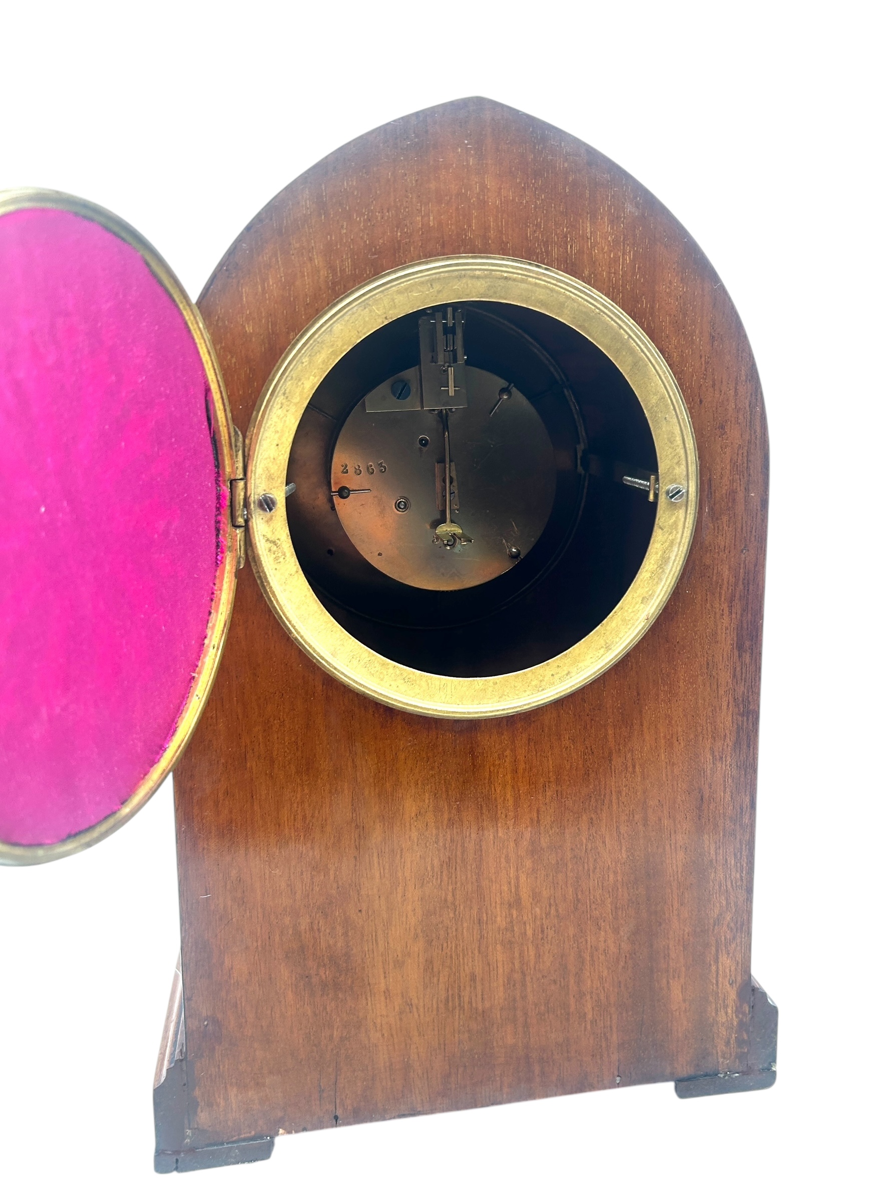 Mahogany Lancet Top Mantel Clock
