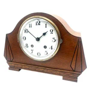 English Light Oak Art Deco Mantle Clock