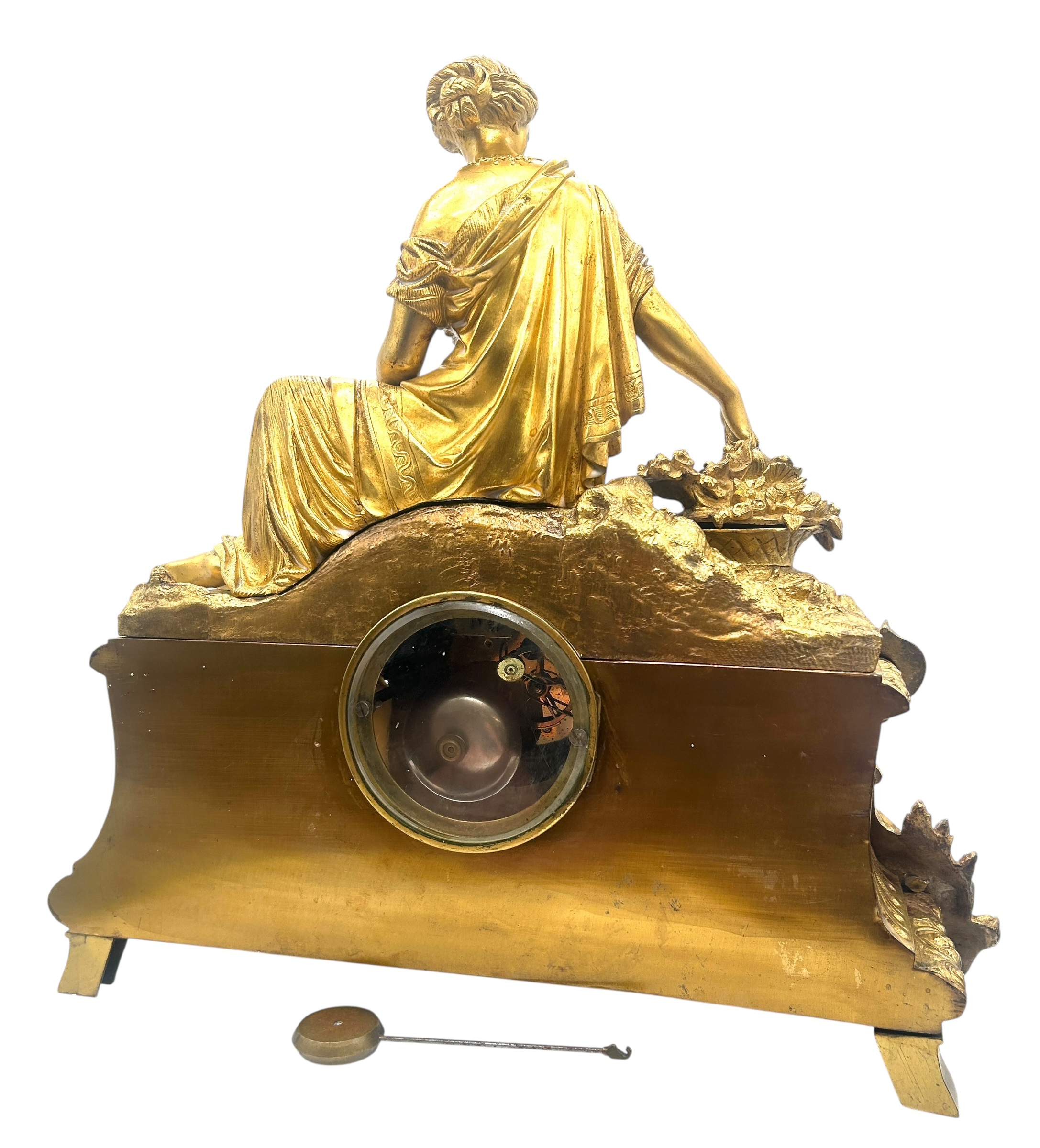 Fine solid bronze ormolu mantel clock