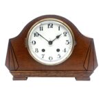 English Light Oak Art Deco Mantle Clock