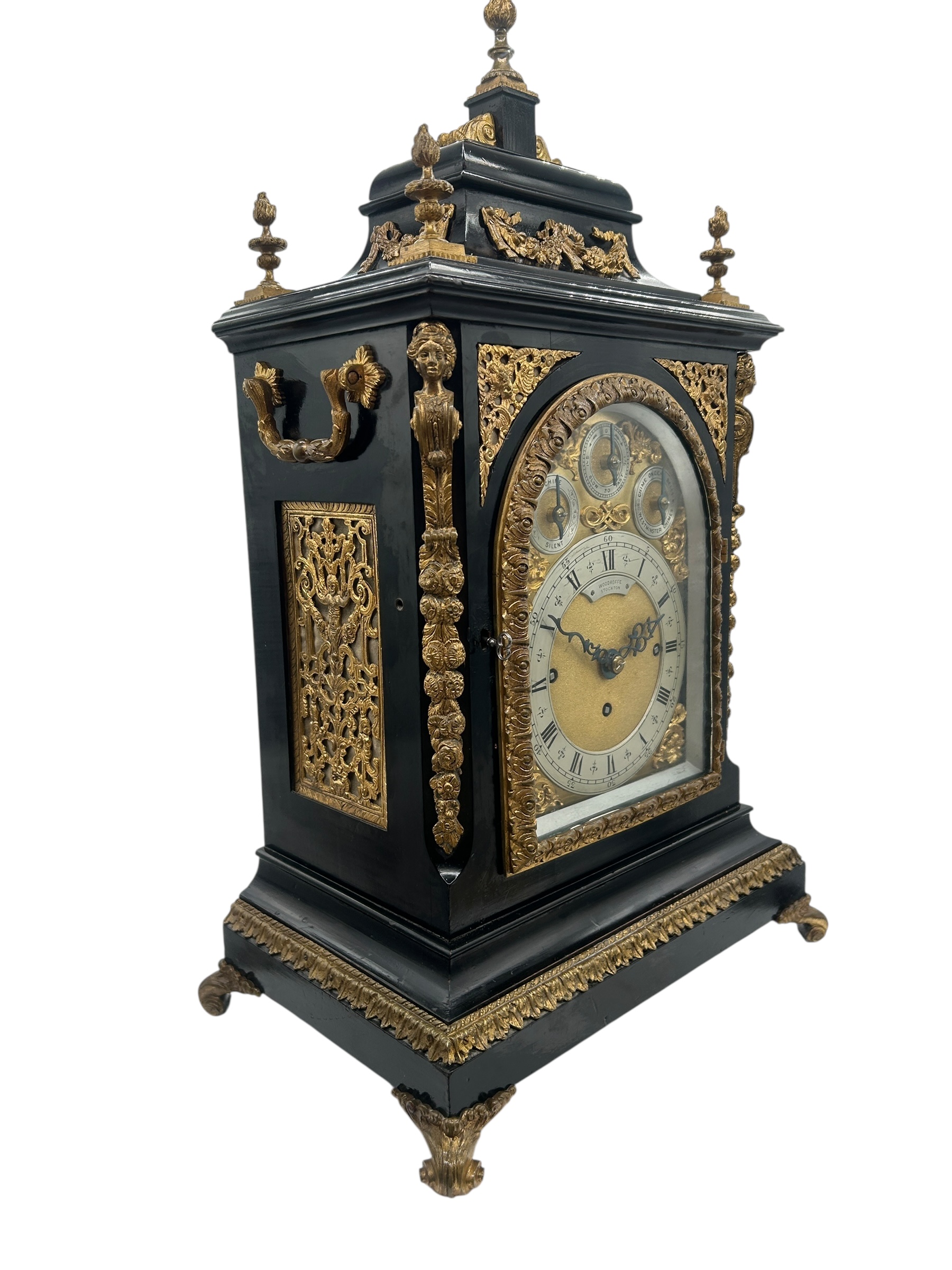 triple fusee bracket clock