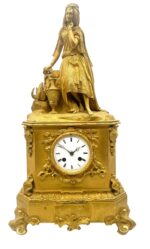 Fine solid bronze ormolu mantel clock