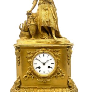 Fine solid bronze ormolu mantel clock