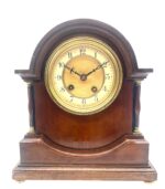 Impressive Solid Mahogany Arch Top Mantel Clock