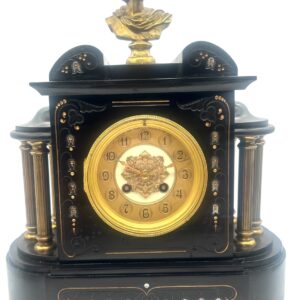 Architectural design slate & marble Mantel Clock