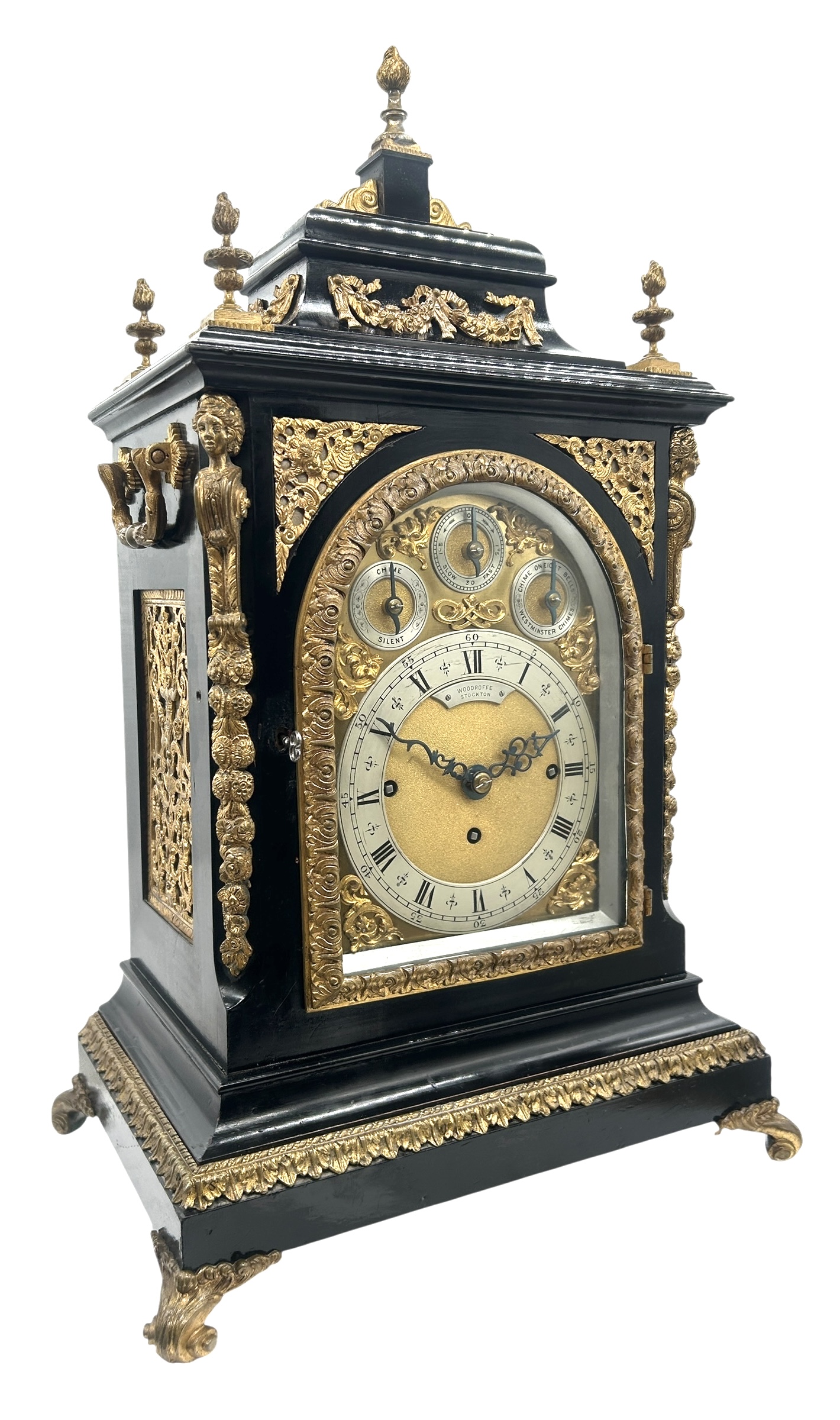 triple fusee bracket clock