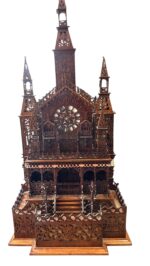 Antique Gothic Cathedral Fretwork Clock