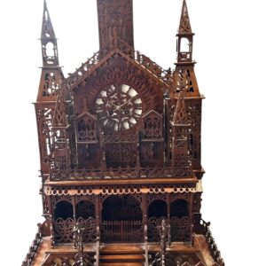 Antique Gothic Cathedral Fretwork Clock