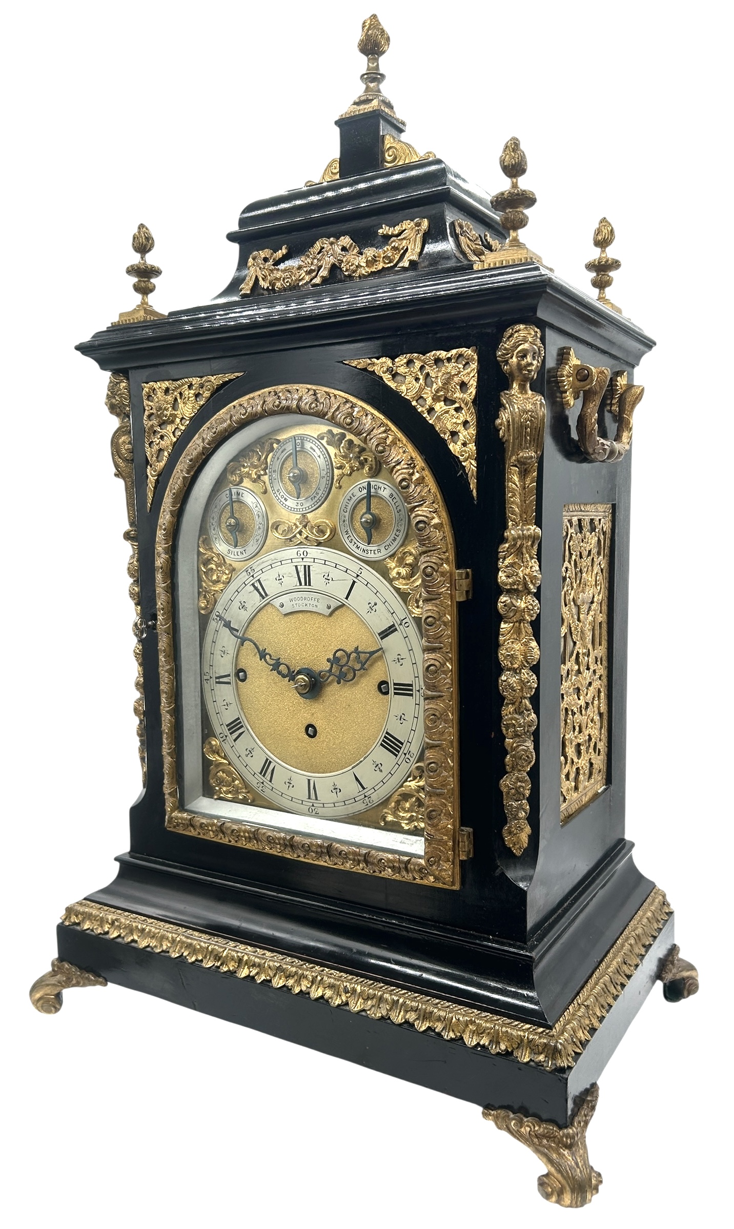 triple fusee bracket clock