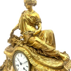 Fine solid bronze ormolu mantel clock