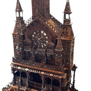 Antique Gothic Cathedral Fretwork Clock