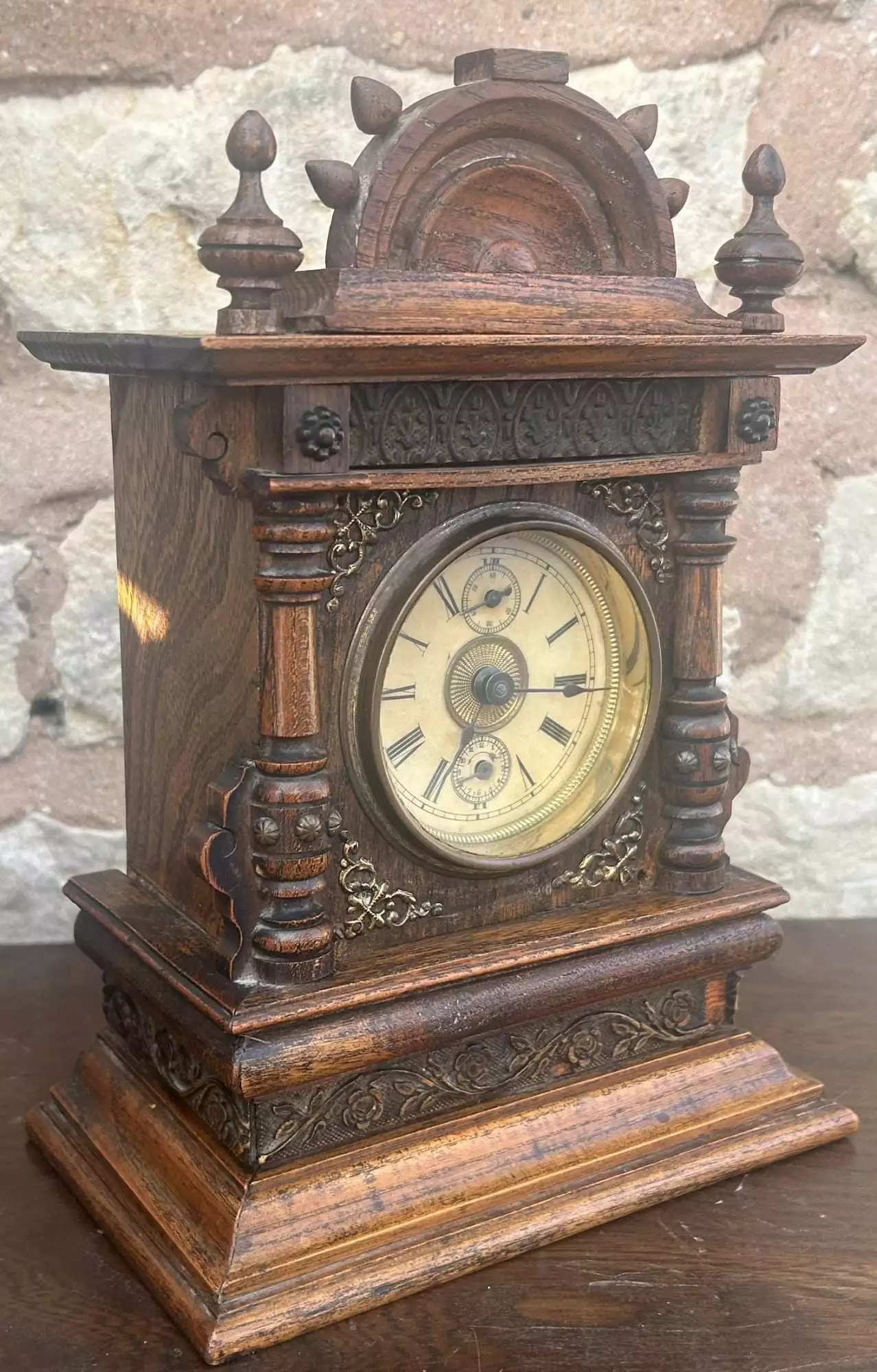 Fantastic Rare German Musical Alarm Mantel Clock - ca 1880, view 4