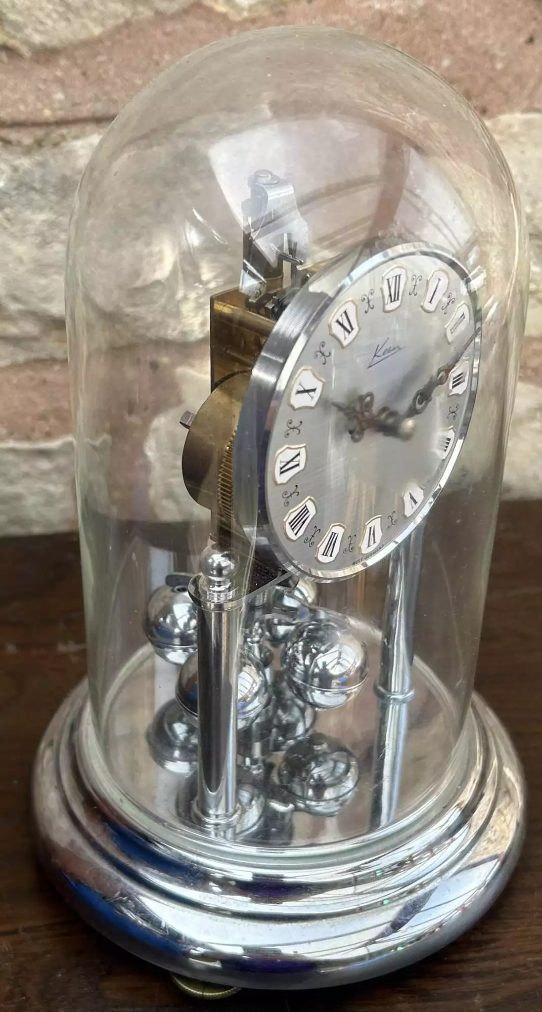 Awesome Vintage Chrome Kern 400 day Anniversary torsion clock, ca 1960, view 8