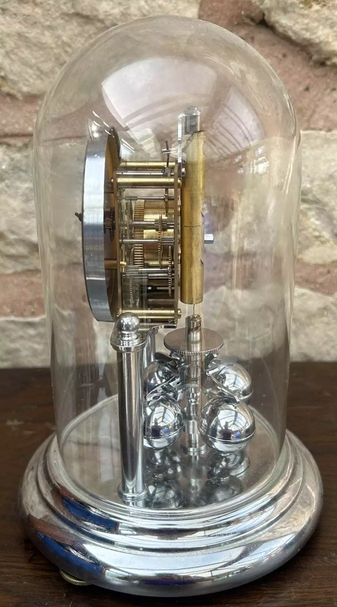 Awesome Vintage Chrome Kern 400 day Anniversary torsion clock, ca 1960, view 10