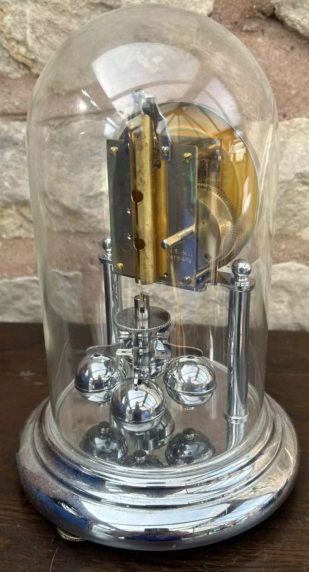 Awesome Vintage Chrome Kern 400 day Anniversary torsion clock, ca 1960, view 3