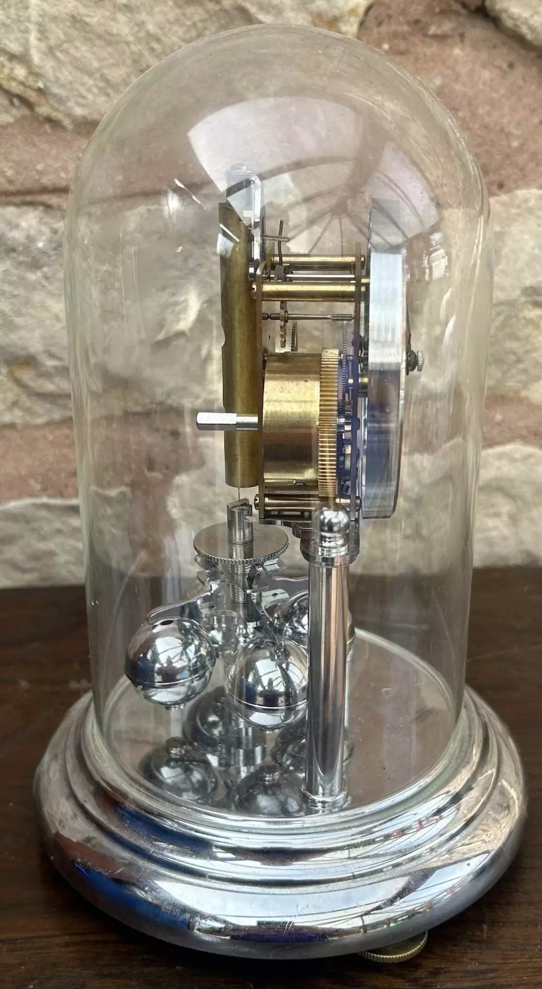 Awesome Vintage Chrome Kern 400 day Anniversary torsion clock, ca 1960, view 4